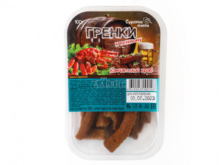 Мясо курицы по-кавказски: Сурские гренки Камчатский краб (100 гр)