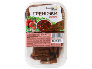 Ведро Ржаные гренки со вкусом свежего томата: Сурские гренки с Аджикой (100 гр)