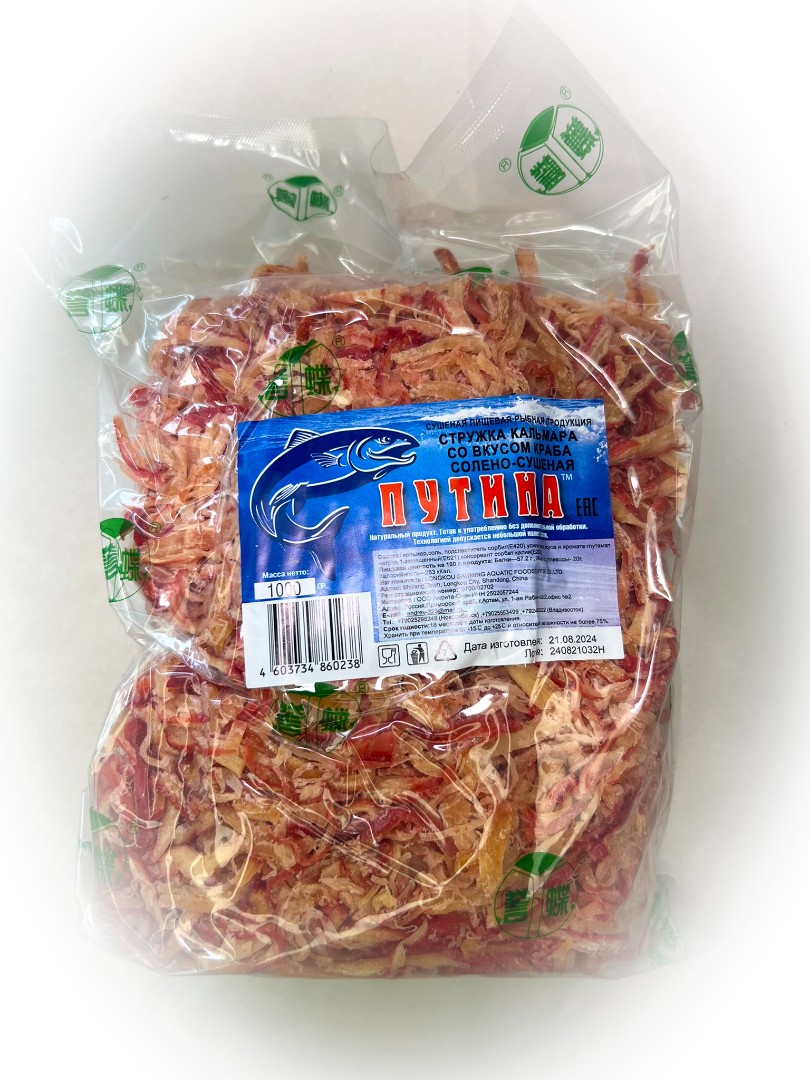 Кальмар стружка со вкусом краба "Розовая" (ПУТИНА) в Ново-Переделкино